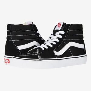 Sk8-Hi [VANS] Iconic Black & White High Top Shoes + Suede Sneakers | M 6 + W 7.5
